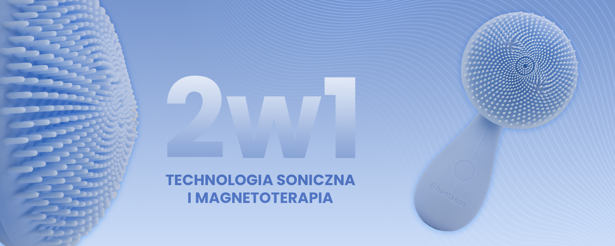 Szczoteczka soniczna z funkcją magnetoterapii Humanas Magna Wave - niebieska